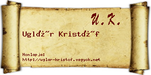 Uglár Kristóf névjegykártya