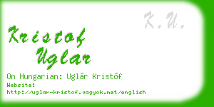 kristof uglar business card